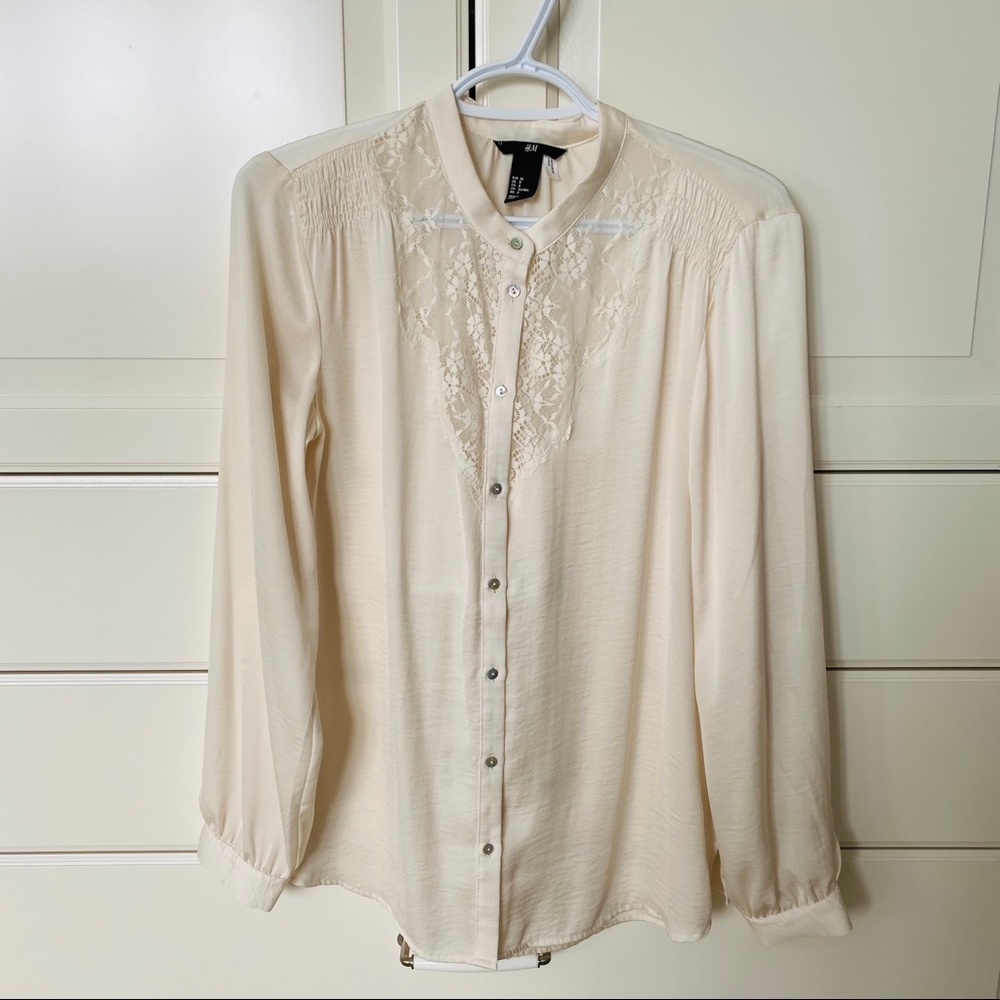 BOHO button up blouse - cream